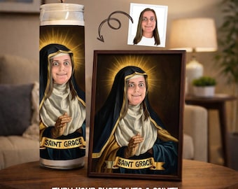 Custom Funny Saint of Anxiety Prayer Candle Sticker | Relatable Humor Votive Label | Mental Health Gag Gift : DIGITAL COPY ONLY