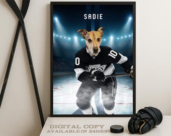 Personalize Los Angeles Hockey, Personalized Hockey Pet portrait (Digital Download)