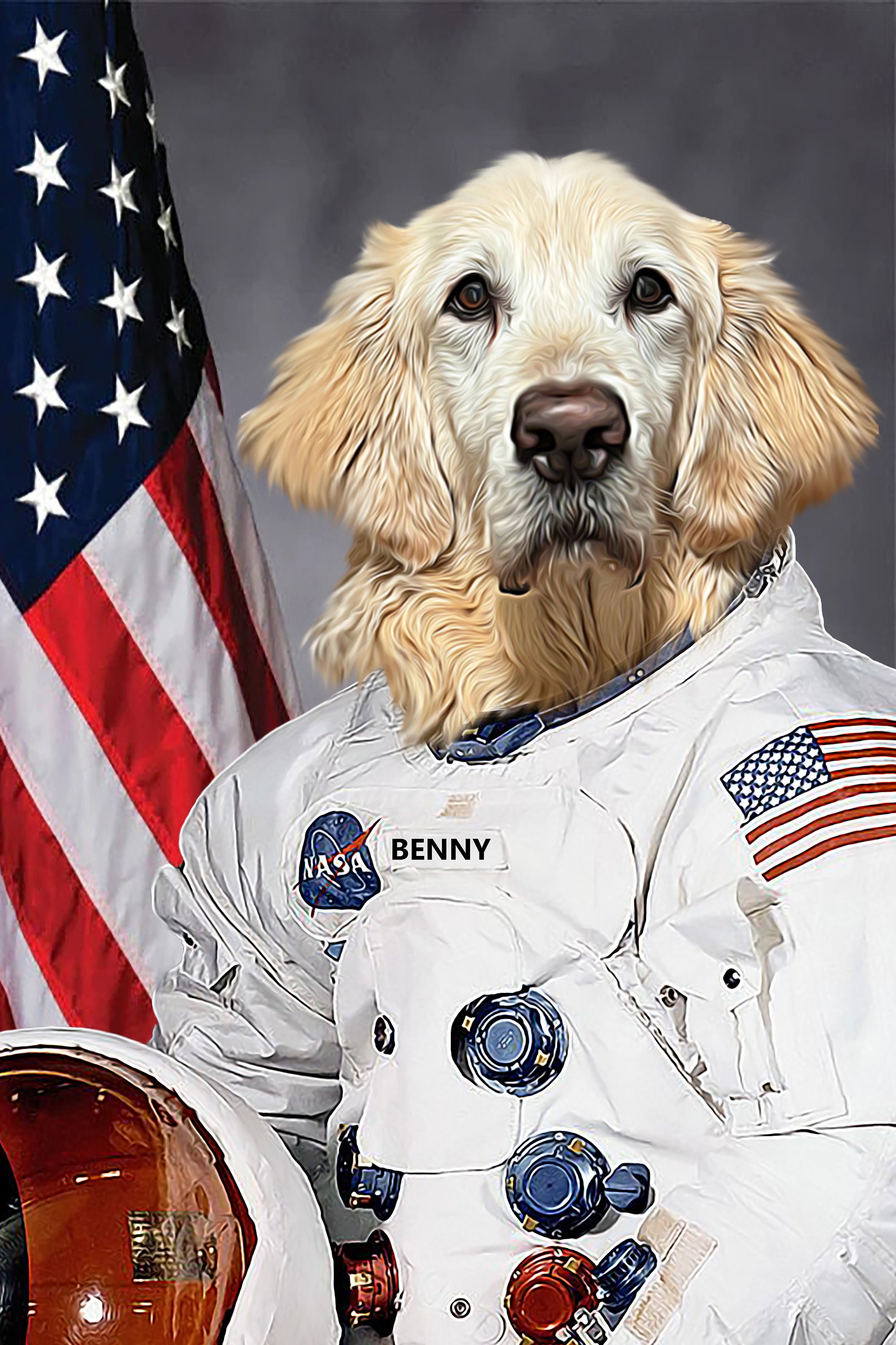 Digital Delivery, Astronaut Dog Portrait Edit From Your Photo, Photoshop Composite Space Dog Photo Edit, Royal Dog Portrait, Dog Lover Gift