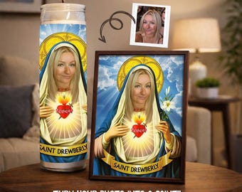 Customize Your Friend, Family to Saint Prayer Candle Label | Funny Custom Prayer Candle Label | Candle Saint |  DIGITAL COPY ONLY