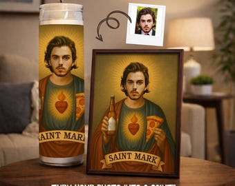 Personalize Saint Prayer candle | DIGITAL COPY ONLY