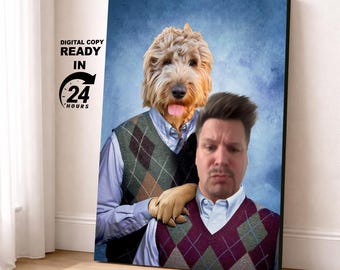 Personalized Step Brothers | Pet and Owner Poster | Step Brother Poster | Custom Family Portrait | Best Friend | Pet Portrait | Funny Gift