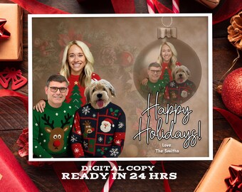 Custom Christmas Card, Funny Pet Gift card, Holiday Christmas card