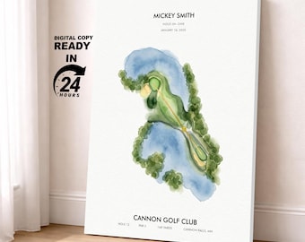 Personal Custom Hole & Hole In One : Watercolor Hole-in-One Wall decor