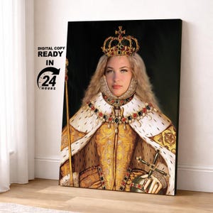Custom Renaissance Princess Portrait , Duchess Portrait, Classic costume for your Friend, Mom and Sister, Mothers day gift, Birthday Gift