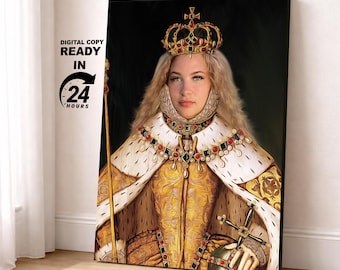 Custom Renaissance Princess Portrait , Duchess Portrait, Classic costume for your Friend, Mom and Sister, Mothers day gift, Birthday Gift