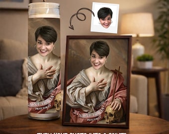 Custom Funny St. Mary Magdalene Prayer candle, Funny Saint of Anxiety Prayer Candle Sticker : DIGITAL COPY ONLY
