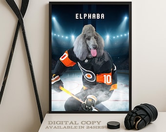 Personalize Philadelphia Hockey, Personalized Hockey Pet portrait (Digital Download)