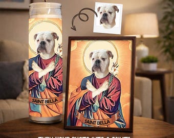 PUP Saint Prayer candle | Pet loss Custom Prayer Candle | Pets Saint | Pet Candle | Candle Label | DIGITAL COPY Only