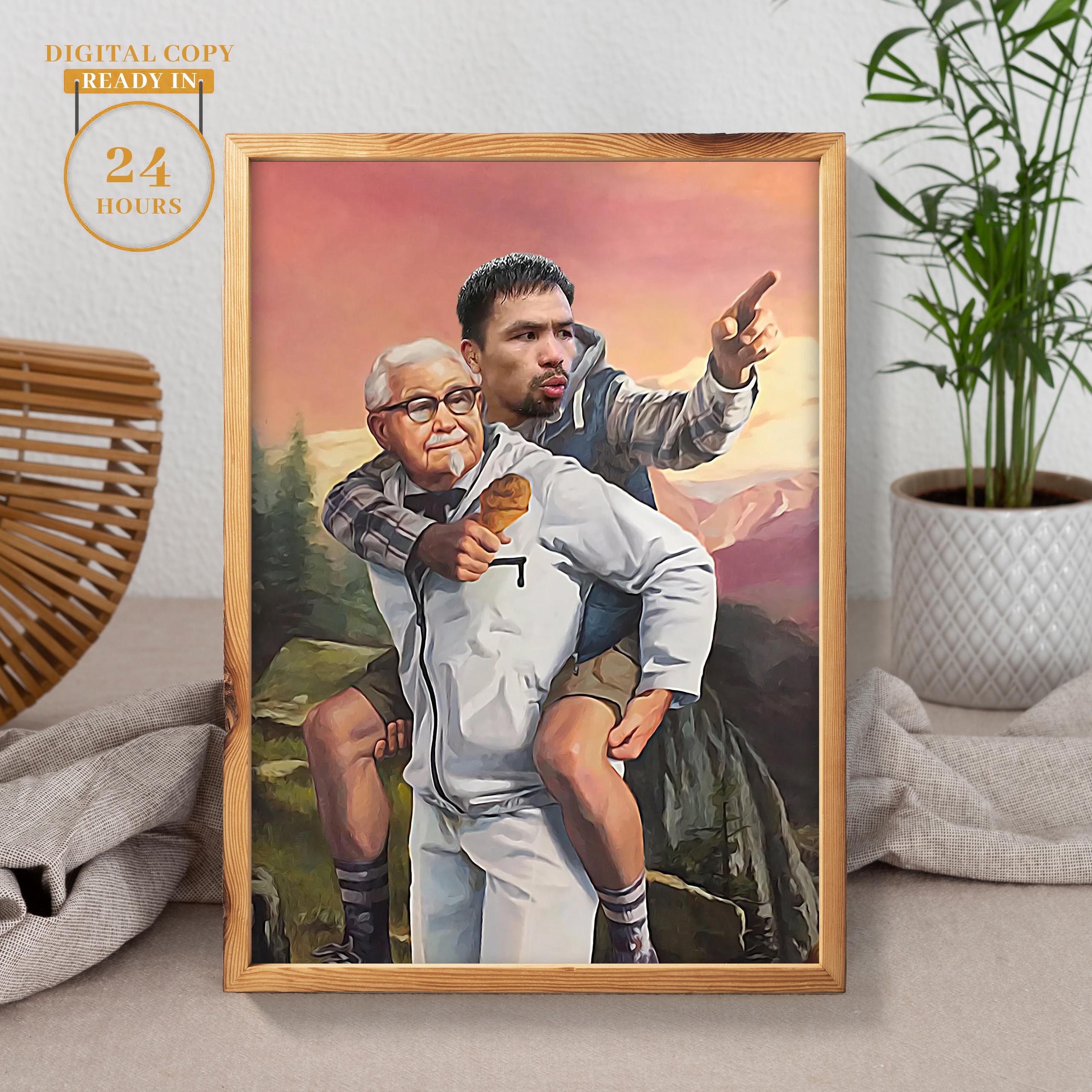 KFC ケンタッキー　カーネルサンダース　肖像画　インテリア　絵 カーネル・サンダース 肖像画 Yahoo!オークション - 非売品