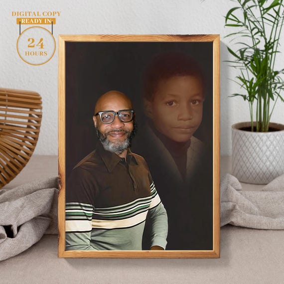 屏風　梅　4枚　ビンテージ　名前入り　周宏 Custom Olan Mills Inpired Portrais From the Photo, Perfect
