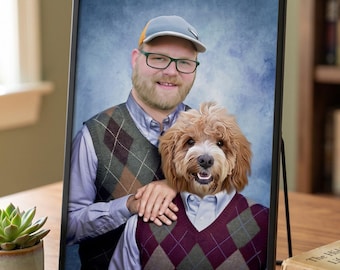 Custom Funny Step Brothers Portrait, Personalized Brother Gift, Funny Family Portrait, Stepbrother Gift, Framed or Unframed Wall Art