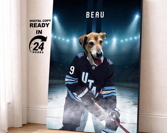 Personalize Utah Hockey, Personalized Hockey Pet portrait (Digital Download)