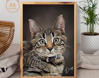 Custom Oil paint Pet Portrait | Dog Portrait | Cat Portrait | Pet Gift | Classic Fashion | Doggy Memories | Pet Loss Pet Memorial