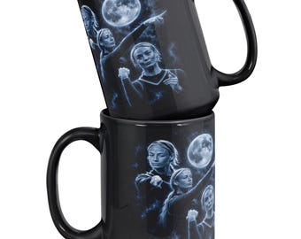 Sophie Cunningham Pointing Mug, 3 Wolves Moon Parody Coffee Cup, Funny Basketball Fan Gift, WNBA Sports Meme Mug