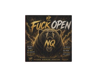 Bear NQ Futures Trader Canvas Print | KP Trades Style Wall Art (8x8 Inch)