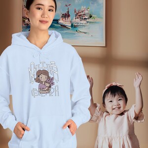 Cute Mother Power Hoodie, Mother & Daughter Hug, Family Love Hoodie, Cute Mother&#39;s Day Sweatshirt, Cozy Gift for Moms From Daughter or Son
