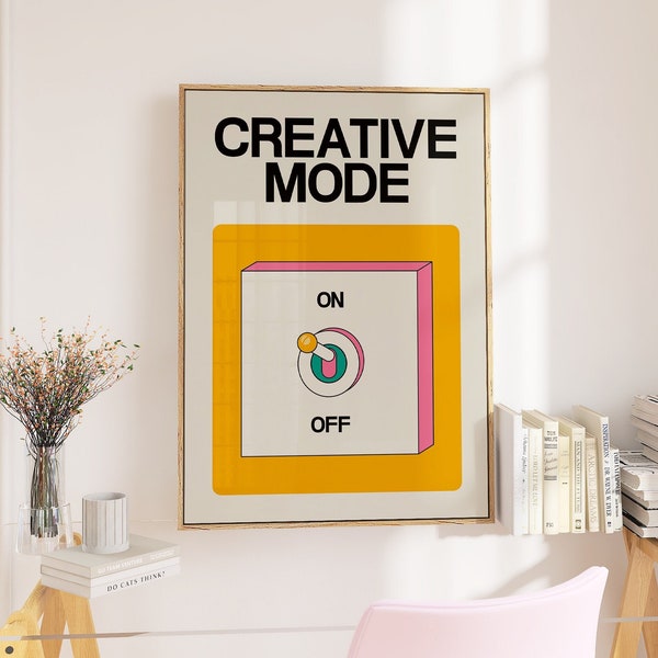 Creative Mode Wall Print Large Digital Download Print Colorful Poster Retro Wall Art Trendy Room Decor Creativity Print Office Wall Art