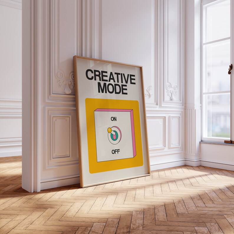 creativity poster downloadable print trendy wall art office wall decor modern retro art digital downloads funky wall art retro quote poster vintage posters, cool wall art home office print inspiring art cool poster