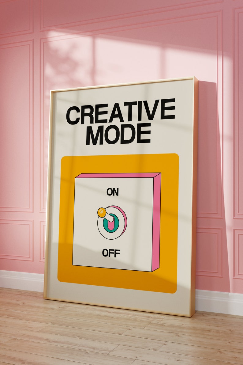 creativity poster downloadable print trendy wall art office wall decor modern retro art digital downloads funky wall art retro quote poster vintage posters, cool wall art home office print inspiring art cool poster