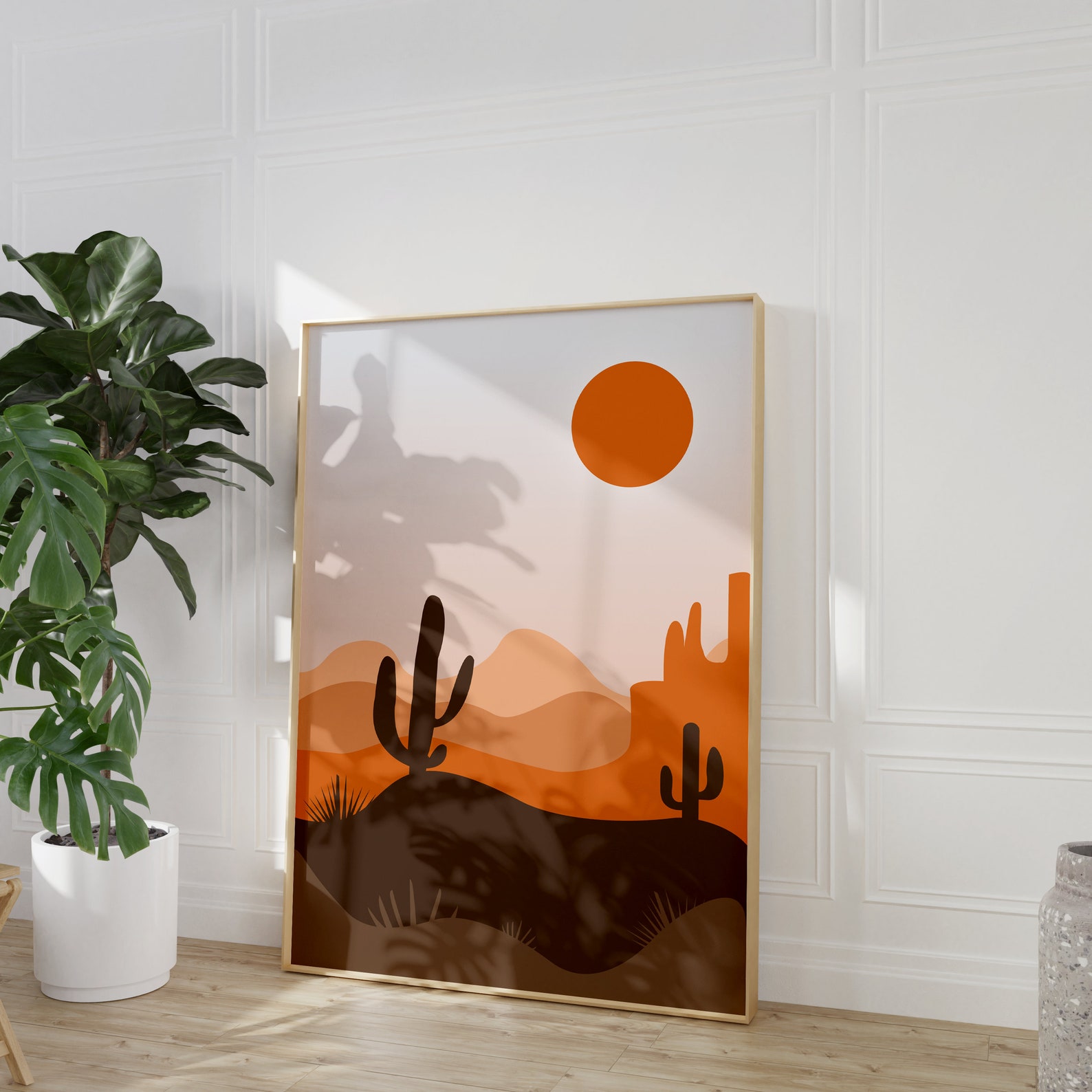 Desert Landscape Wall Art Desert Inspired Poster Boho Abstract Cactus ...