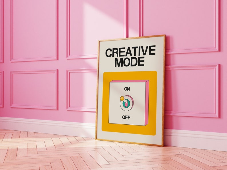creativity poster downloadable print trendy wall art office wall decor modern retro art digital downloads funky wall art retro quote poster vintage posters, cool wall art home office print inspiring art cool poster