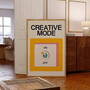 creativity poster downloadable print trendy wall art office wall decor modern retro art digital downloads funky wall art retro quote poster vintage posters, cool wall art home office print inspiring art cool poster