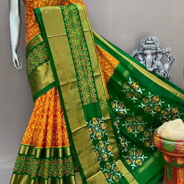 sambalpuri Odisha Upgrade Your Ethnic Wardrobe with New Pure Ikat Silk Sarees Sarees gift for her.india traditional pata  Silk sari