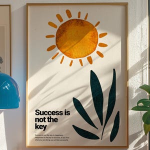 Retro Success Quote Poster: Home Office Decor (Digital Download)