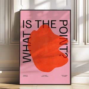 Modern Wall Art &quot;What Is The Point&quot; | Modern Typography Poster | Trendy Wall Art | Bold Type Poster | Gallery Wall Art | Instant Download