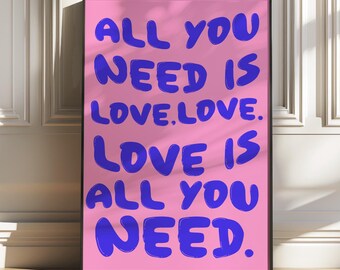Song Lyrics Wall Art: 60s Rock Music Poster (Digital Download)
