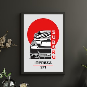 80s Japan Car, Subaru Impreza STI, digital download. Modern Wall Art Picture. Print Home Decor. Perfect boyfriend/husband gift.
