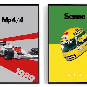 Ayrton Senna Racing Poster Set: Formula 1 Wall Art (Digital Download)