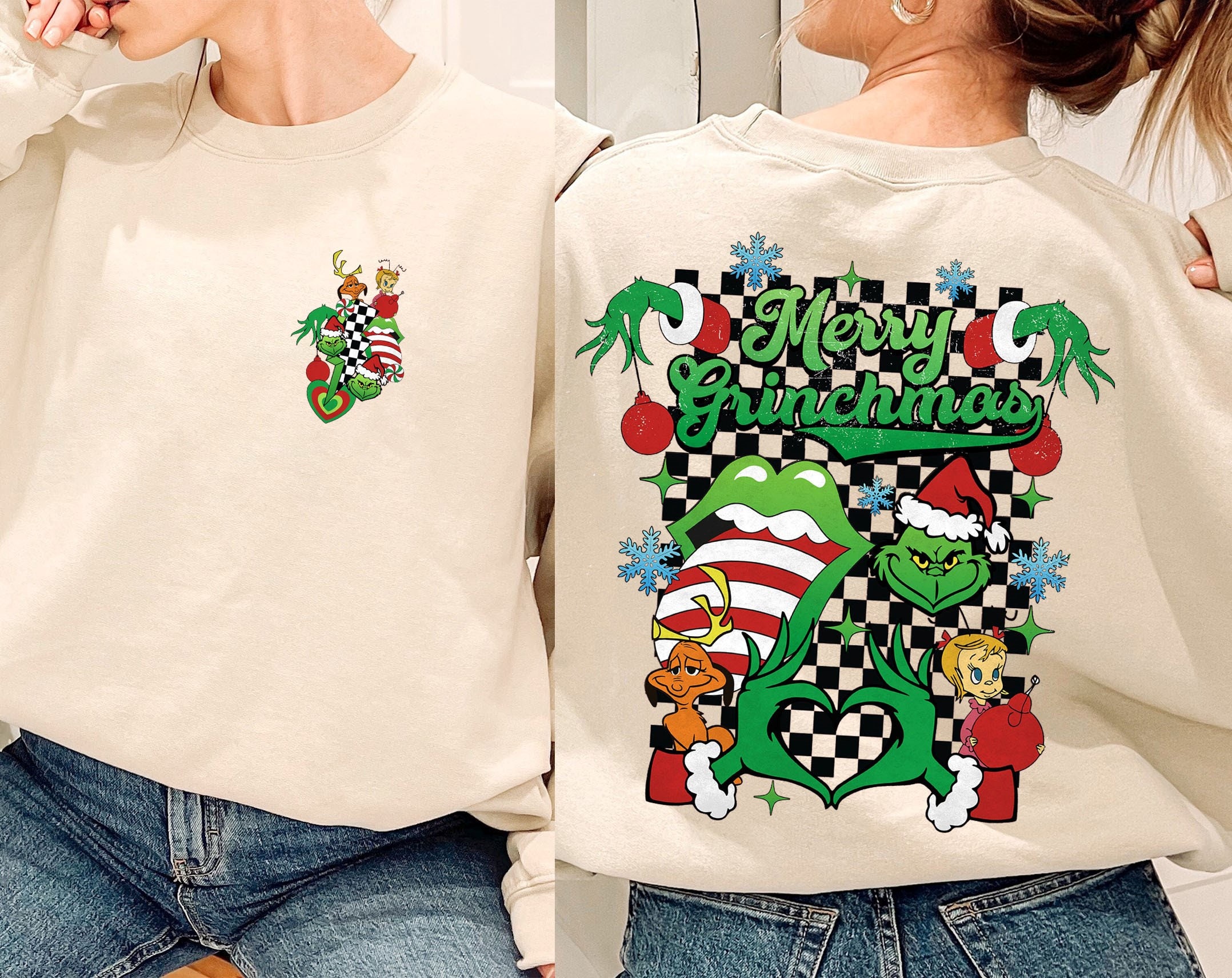 Discover The Grin Christmas Double Sided Sweatshirt