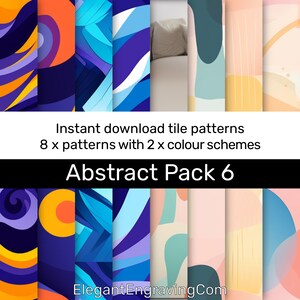 Abstract Pattern PACK 6 - Seamless Tile Pack, Artistic Textures, Decorative Design Elements for Crafters & Designers Digital Download