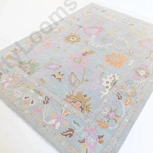 10X14 Pink Oushak Hand Knotted stylish Rug For Bedroom Kitchen And Room Kids room Vintage Area Rug 6x9 7x10 8x10 12x15 Rug Colorful Area Rug