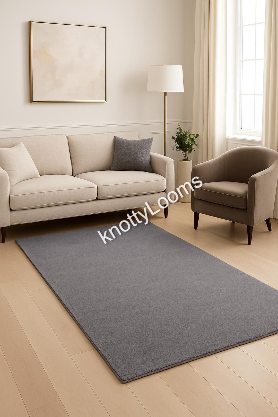 Simple Grey Rug Hand Tufted Wool Rug, Modern Minimalist Gray Area Carpet, 6x9 8x10 9x12 ...