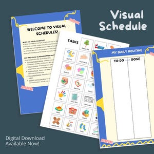 Digital Download Visual Schedule for Children and Toddlers - Portrait