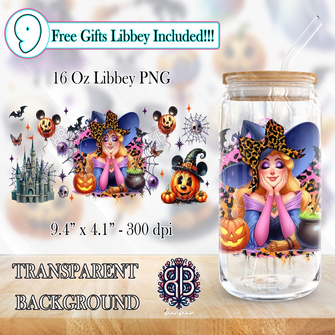 Halloween 16oz Libbey Glass Can Wrap PNG, Spooky Tumbler Designs ...