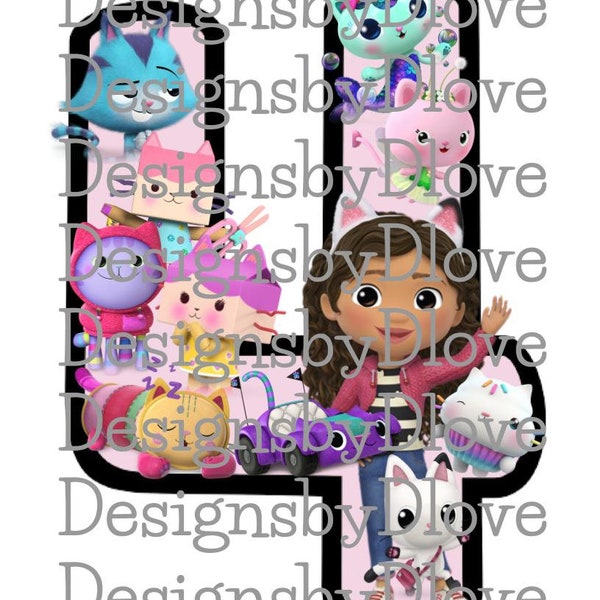 Gabby's Dollhouse Number 4 PNG/Decal