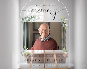 Personalized Memorial Photo Sign, Celebration of Life Decorations