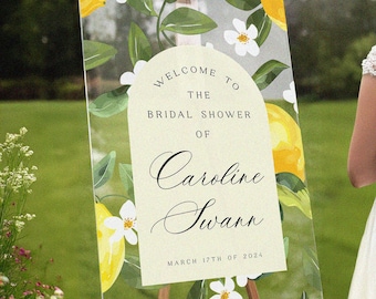 Custom Lemon Bridal Shower Welcome Sign, Lemonade Theme