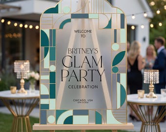 Custom Birthday Party Sign, Glam Party Birthday Sign, Custom Mirror Acrylic Sign For Birthday Party Decorations