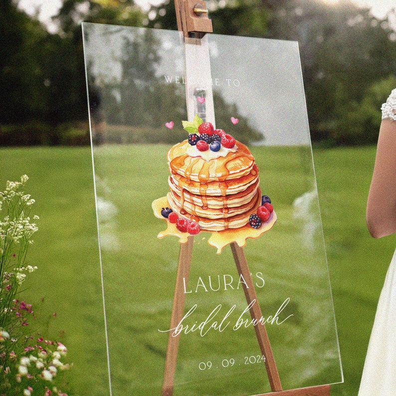 Custom Bridal Brunch Welcome Sign, Pancake Theme Acrylic
