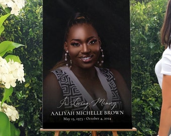 Custom Funeral Photo Sign, Memorial Celebration of Life, In Loving Memory