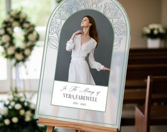 Personalized Funeral Welcome Sign, Celebration of Life, Memorial Photo Board