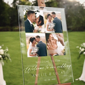 Printed Wedding Welcome Sign With Picture, Custom Photo Wedding Sign, Welcome To Our Wedding Sign, Wedding Decorations FramedFablesStore