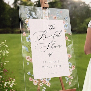 Wildflowers Bridal Shower Sign, Floral Bridal Shower Welcome Sign, Wildflowers Bridal Shower Decorations FramedFablesStore