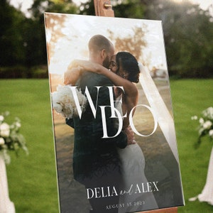 Wedding Sign with Photo, We Do Wedding Entrance Sign, Custom Photo Wedding Welcome Sign, Wedding Welcome Board FramedFablesStore