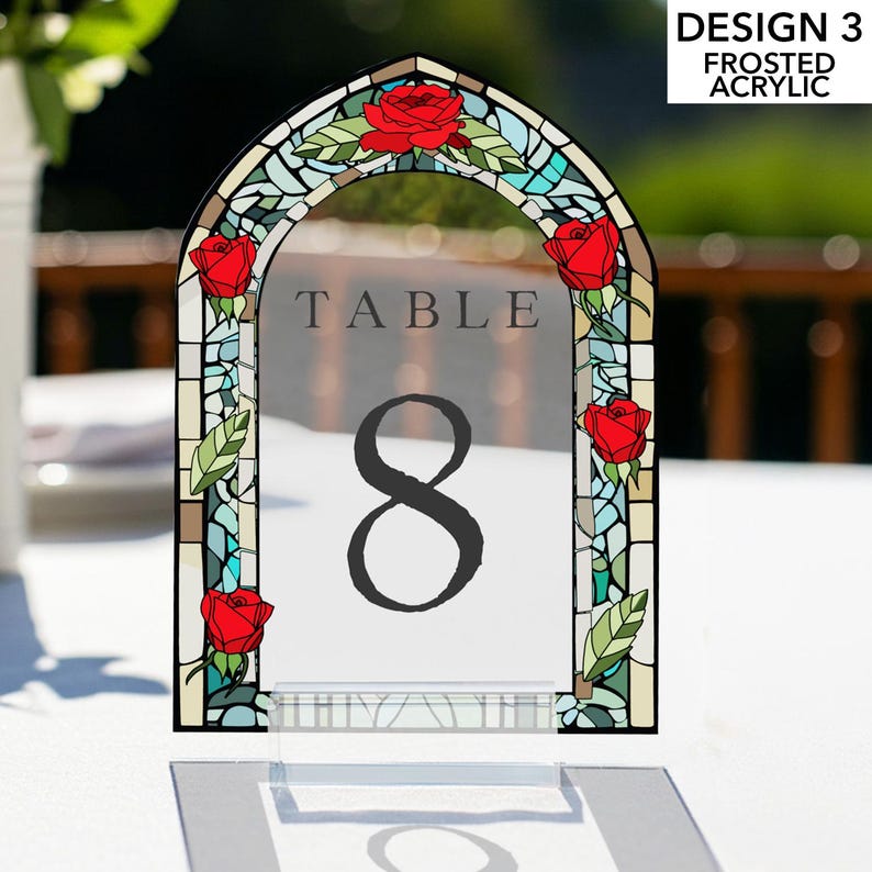 Floral Acrylic Wedding Table Numbers, Custom Table Decor - Etsy